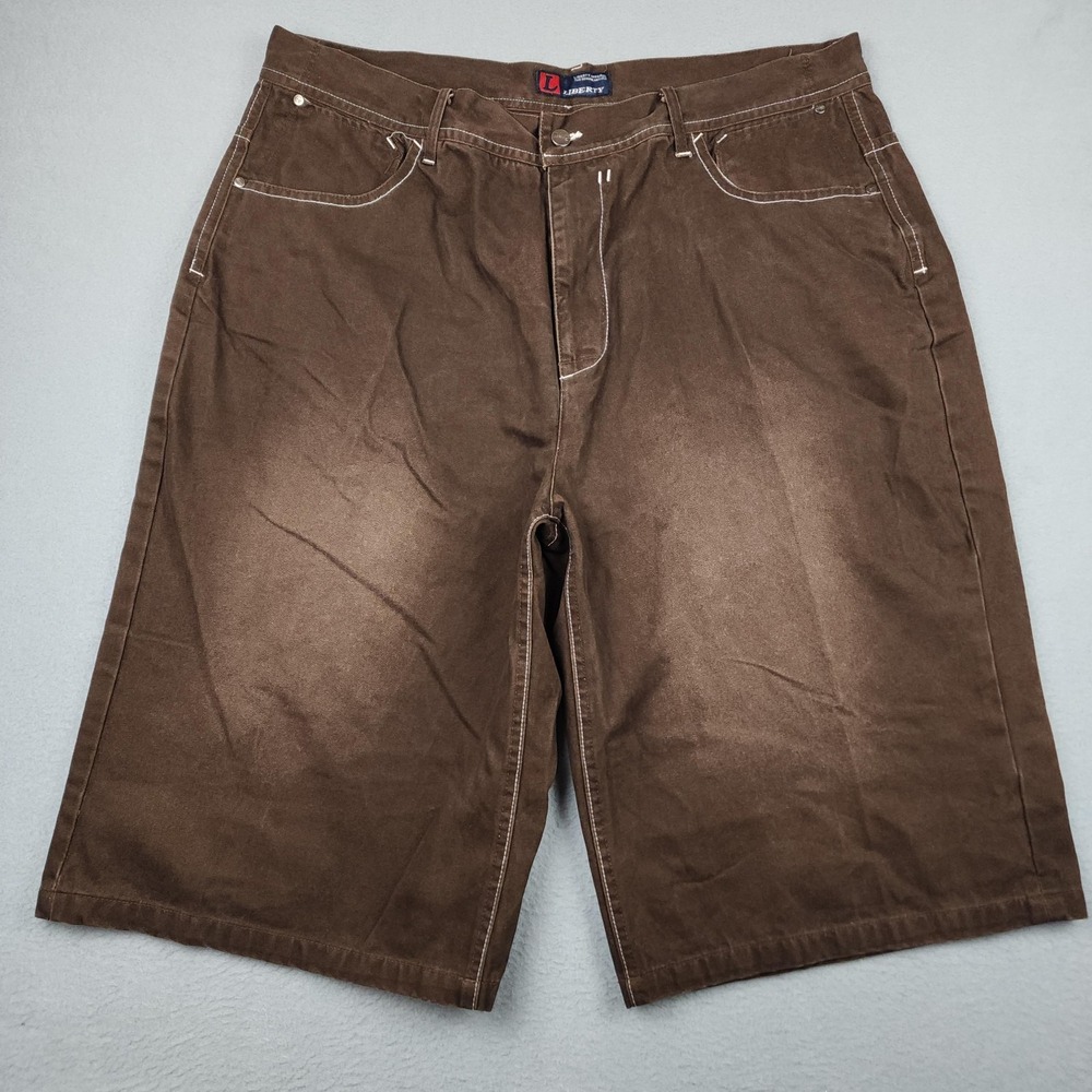 Liberty Denim Shorts Mens 40 Brown Bermuda Relaxed Fit Casual Jorts Baggy Y2K